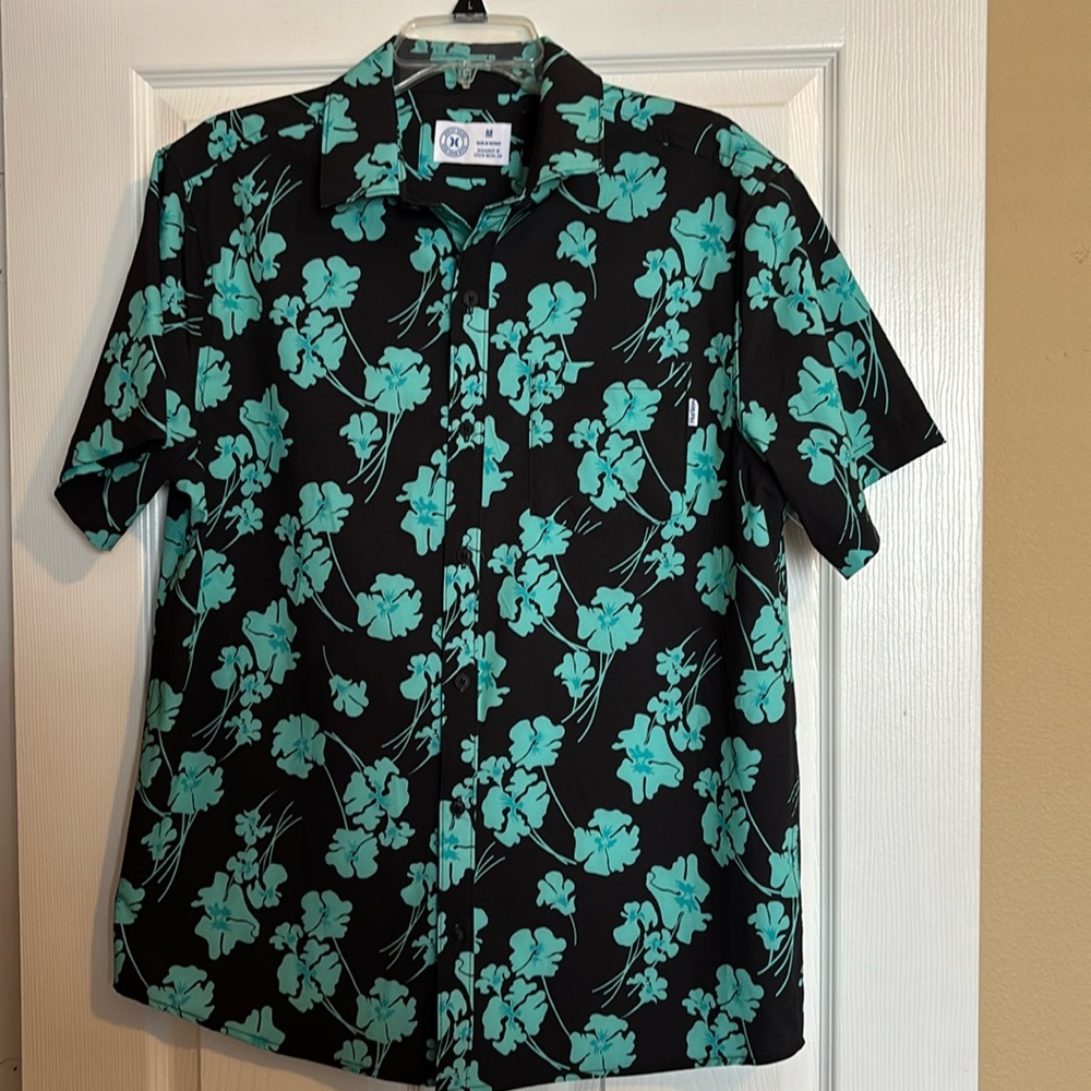 Floral Black and Green Men's Shirt